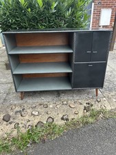 Vintage Mid-century Modern Bookcase with 2 Cupboards Shelving Unit