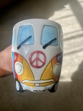 Volkswagen VW Camper Van/bus ‘Peace’ Hippy Rainbow Coffee/tea Mug by Dakota