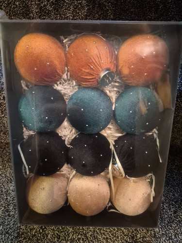 12pcs velvet christmas baubles - christmas,