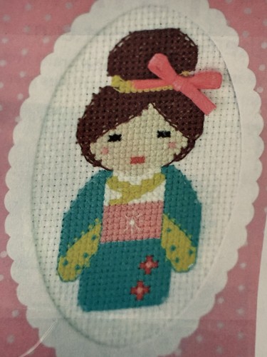 Geisha mini cross - geisha, stitch