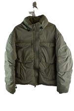 Zara mens Oversized Fit Padded Puffer Jacket Khaki Size XL Warm Winter Outdoors