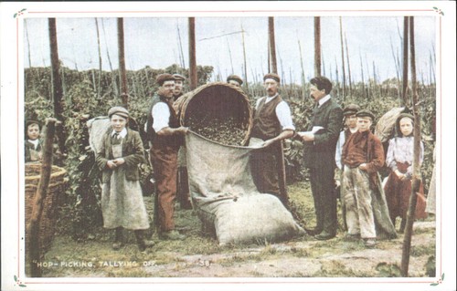Vintage style hop picking - style,