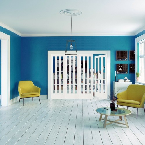 White aston glazed bifold - glazed,