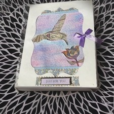 3D Humming Bird Handmade Greeting Card Made With Recycled Newspaper Decoupage UK