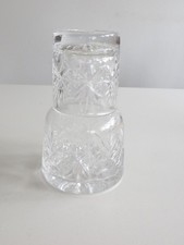 CUT GLASS WATER CARAFE AND UPSIDE TUMBLER SET - BEDSIDE / OFFICE ETC