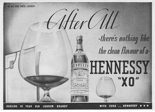 HENNESSEY XO BRANDY Vintage Advertisement 1938 #3