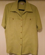 OSCAR B SIZE 20 LIGHT GREEN LINEN LOOK SHORT SLEEVE JACKET/ OVERSHIRT.BNWOT