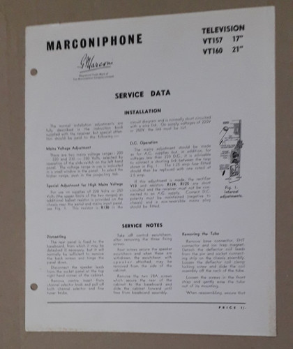 Marconiphone vt157 vt160 - vt157,