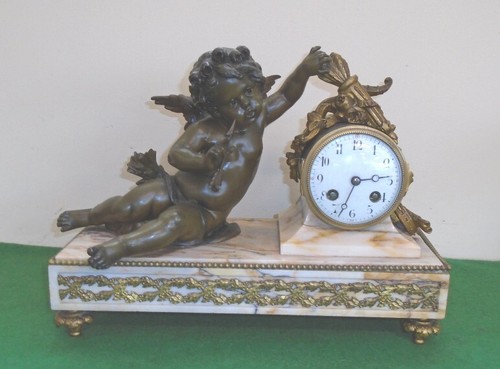 Antique clock superb - clock, marble