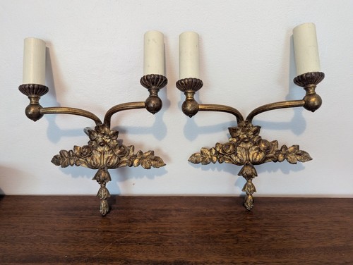 French gilded brass twin - french,