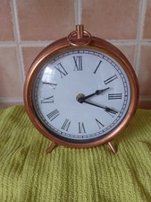 Clock, Giant Pocket Watch Style Mantle, Desk Clock In Copper, Working.