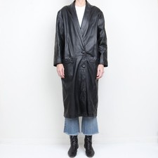 Vintage 1980s Long Leather