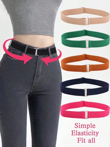 Women invisible black elastic - black,