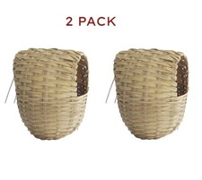 2 x Wicker Finch Nest Box With