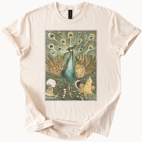Peacock tee bird graphic - bird,