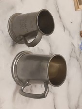 2 Pewter Tankards 1/2 Pint And