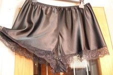 VTG BLACK SUPER SOFT LIQUID SATIN & LACE, FRENCH KNICKERS PANTIES SIZE XXL