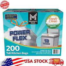 Member's Mark 13-Gal Tall Kitchen Bags 200 Ct – Power Flex, Fresh Scent & Strong