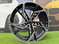 4X 21 Inch 5x112 Audi ABT Style Black Polished Wheels: Fits For Q7 Q8 A8 A7 A5