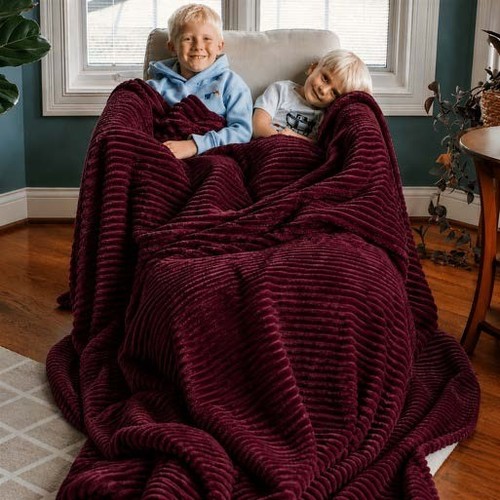 Chunky ribbed throw blanket - ribbed,