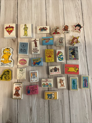 Vintage novelty erasers - vintage, tv