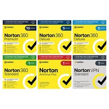 Norton 360 Antivirus Standard Deluxe Premium VPN 1 3 5 10 Devices 1 Year EMAIL