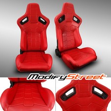 2 x RECLINABLE RED PVC LEATHER