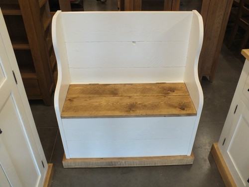 Painted shabby monks bench - 3',