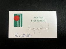 LEN HUTTON / GODFREY EVANS - LEGENDARY ENGLISH CRICKETERS - SIGNED  CARD