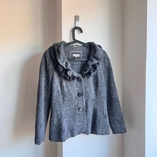 Vintage Whimsygoth Grunge Pea Coat Jacket 12 14 Victorian Edwardian Lace Fairy