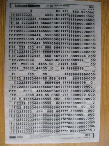 Letraset numbers helvetica - 1, x