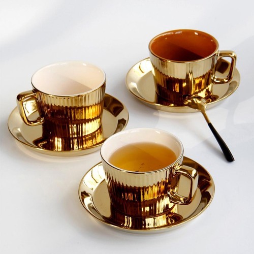 Gold plated tea - gold, cup