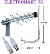 SMALL TV DIGITAL FREEVIEW HD AERIAL OUTDOOR LOFT 4/5G KIT BRACKET & 10M CABLE