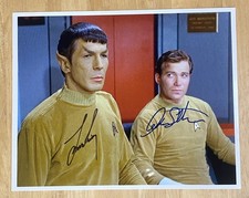 STAR TREK WILLIAM SHATNER & LEONARD NIMOY HAND SIGNED AUTOGRAPH PHOTO 8 X 10 COA
