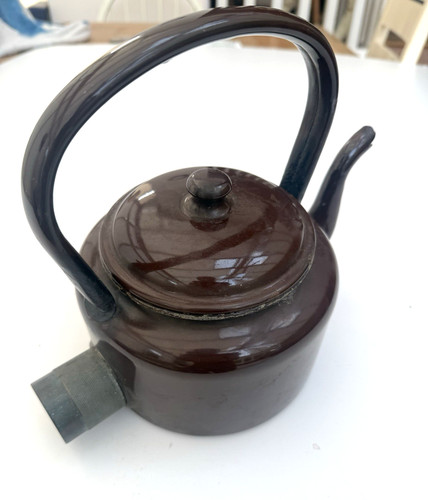 Vintage brown enamel electric - brown,