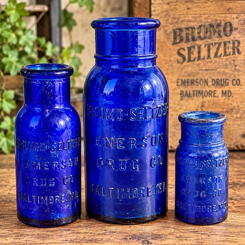 Antique bromo seltzer cobalt - antique,