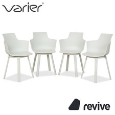 4er Set Varier Social Turn Winter White Plastic Swivel Chair By