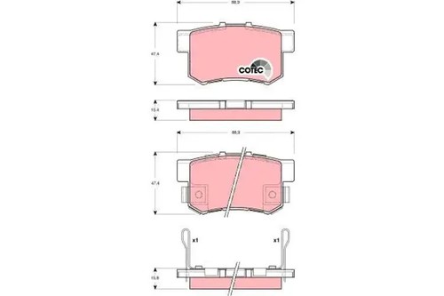 Brake pads gdb3269 trw - brake,