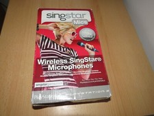 BOXED PAIR OF SONY PS4 PS3 PS2 WIRELESS SINGSTAR MICROPHONES RECEIVER & USB LEAD