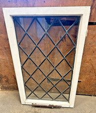 Reclaimed Diamond Lead Glass Window Casement/ Old Window / Wooden Leaded Window