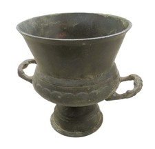 SCARCE ANCIENT ROMAN BRONZE TWIN HANDLED CHALICE AMPHORA VESSEL SUPERB ARTIFACT