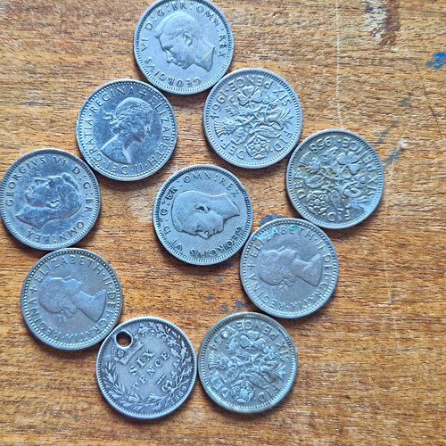 Great britain sixpence - 9x,