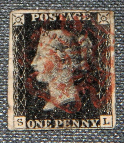 1840 penny black 4 - gb, 1d