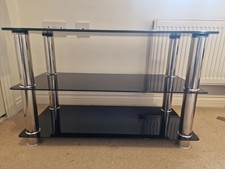 TV Stand Black tempered glass