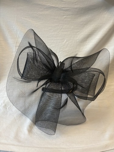 Fascinator headband black mesh - fascinator,