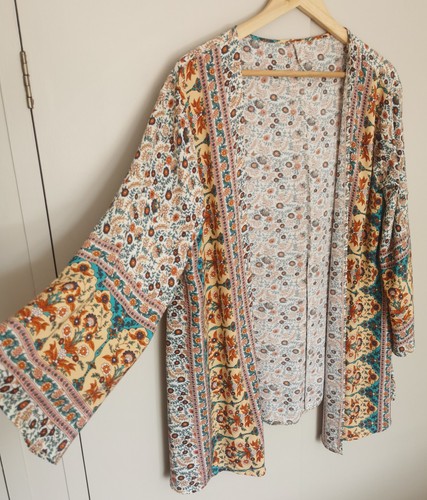 Boho floral patchwork block - boho,
