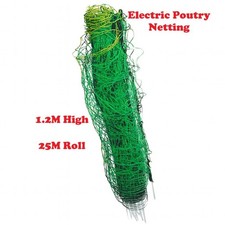 Electric Poultry Netting Fence 25M Long 1.2M High (Chicken Fencing Net Mesh)