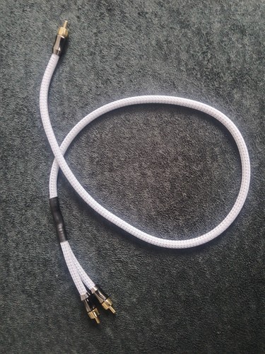 Premium silver braided rca - premium,