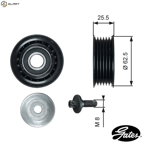 Deflectionguide pulley vribbed - deflectionguide,
