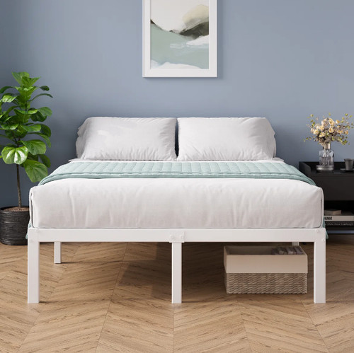Kingsize metal platform bed - metal,